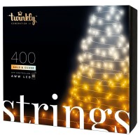 Twinkly Strings - App-Controlled Led Christmas Lights With 400 Aww (Amber, Warm White, Cool White) Leds. 105 Feet. Green Wire. Indoor And Outdoor Smart Lighting Decoration