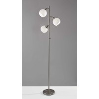 Homeroots 60% Metal 20% Paper 20% Electronical 16 X 16 X 71 Brushed Steel Metal Tree Lamp