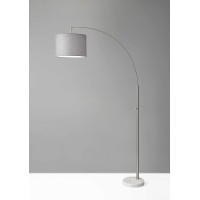 Homeroots Electric: 62% Metal: 657%Aashade: 118% Ma 11 X 48 X 735 Brushed Steel Metal Arc Lamp