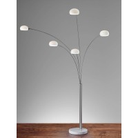 Homeroots Metal 40% Glass 15%Marble 30% Electrical 15% 135 X 56 X 86 Brushed Steel Metal Arc Lamp