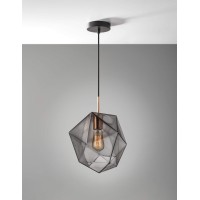 Accented with copper metal our pendant brings warm bold style to any space with a smokey tint and a curved silhouette Use a vintage Edison bulb to add industrial flare and achieve the perfect mood lighting This lamp is hardwire compatible and is equipped 