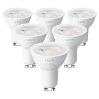 Lepro Gu10 Led Bulb Dimmable, 50W Halogen Equivalent Light Bulbs, 5.5W 5000K Daylight White Replacement For Recessed Track Lighting, 40Spotlight For Kitchen Range Hood Living Room & Bedroom, 6 Pack