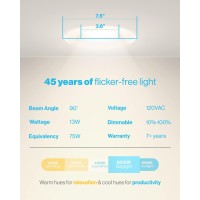 Sunco Lighting 16 Pack 5/6 Inch Led Can Lights Retrofit Recessed Lighting, Baffle Trim, Dimmable, 5000K Daylight, 13W=75W, 965 Lm, Damp Rated, Replacement Conversion Kit - Ul Energy Star Listed