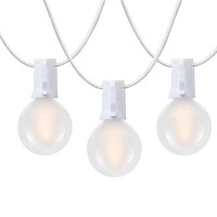 Goothy 25Ft G40 Led Outdoor Frosted White String Lights With 27 G40 White Pearl Shatterproof Globe Bulbs (2 Spare), E12 Base Vintage Backyard Patio Lights Ul Listed For Caf Porch Party- Frosted White