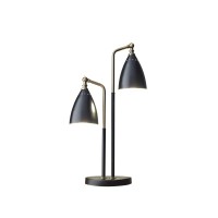 Homeroots Lighting 13-24 X 8 X 24.75-32.5 Black Metal Table Lamp