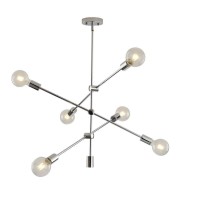 Semi Flush Mount Ceiling Light,Nickel Sputnik Chandelier,Modern Semi Flush Chandelier,6 Sputnik Lights Fixture Farmhouse Lighting Fixture For Porch Hallway,Entry,Hall,Laundry Room,Kitchen Island,Foyer