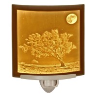 The Porcelain Garden Moon Night Lightporcelain Lithophane Frosty Moon Wall Plug In For Nursery Kitchen Bath Hallway Nature