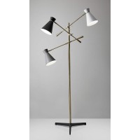 Homeroots Lighting 33 X 33 X 60-71 Brass Metal 3-Arm Floor Lamp