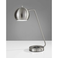 Homeroots Lighting 6.5 X 16.5 X 18 To 20.5 Brushed Steel Metal Charge