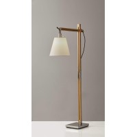 Homeroots Lighting 8 X 24-30 X 53-61 Natural Wood Floor Lamp