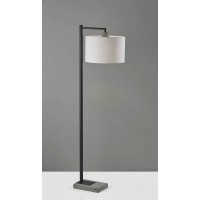 Homeroots Lighting 14 X 18.5 X 60.75 Black Metal Floor Lamp