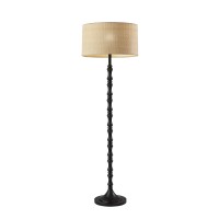 Add a layer of rich natural texture to your home with this Floor Lamp A turned black base is paired with a natural woven paper shade that reveals a stunning texture when lit The floor lamp fits perfectly into electric bohemian inspired styles or adds an i