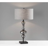 A contemporary take on a traditional silhouette this Table Lamp is an eyecatching addition to your living or bedroom space A black finish is paired with turned mercury glass to create a stunning modern look With a taller profile at a 287534 height this la