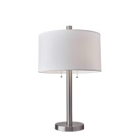 Homeroots Lighting 17 X 17 X 28 Brushed Steel Metal Table Lamp