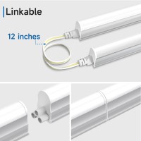 Shinestar 12Pack Led 4 Foot Shop Lights 20W 2200Lm 6500K Super Bright White T5 Linkable Strip Light For Garage Corded Electr