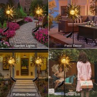 Homeimpro Large Sun Solar Lights Garden Outdoor Crackle Glass Stake Lights Yard Decorations Waterproof Led Lights For Garden La