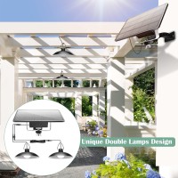 Jackyled Solar Pendant Lights Dual Head Solar Shed Lights Indoor Outdoor Ip65 Waterproof Led Hanging Shed Lighting For Chicken C