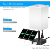 Cozoo Bluetoothwifi Rgb Usb Bedside Table Lamp With 3 Usb Charging Ports And 2 Outlets Power Strip Led Light Bulb Dimmable