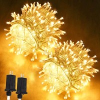 2-Pack Christmas String Lights Outdoor/Indoor, Super Bright 66Ft 200 Led Christmas Tree Lights With 8 Modes, Waterproof Outdoor Twinkle Lights For Wedding Party Bedroom Garden (Warm White)