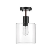 Globe Electric 60982 Sedona Semi-Flush Mount, Matte Black