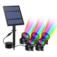 Tsun Solar Pond Lights 5 Headlamp Rgb Led Spotlights Color Changing Submersible Fountain Lights Underwater Solar Fish Tank Li