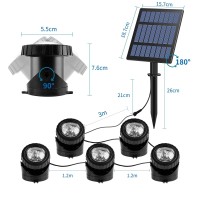 Tsun Solar Pond Lights 5 Headlamp Rgb Led Spotlights Color Changing Submersible Fountain Lights Underwater Solar Fish Tank Li