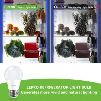 Lepro Refrigerator Light Bulb, Led Fridge Bulb, 40W Equivalent, Waterproof Freezer Bulbs, 120V 5W 450 Lumens Non-Dimmable, 5000K Daylight White, A15 E26 Medium Base, 2 Packs