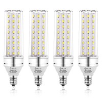 E12 Led Bulbs, 16W Led Candelabra Bulb 120 Watt Equivalent, 1400Lm, Decorative Candelabra Base E12 Corn Non-Dimmable Led Chandelier Bulbs, Daylight White5000K Led Corn Lamp, Pack Of 4