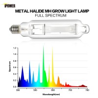 Ipower 600W Grow Light Bulb Metal Halide Mh Conversion Lamp For Plants-High Par Enhanced Blue & Violet Spectrums, Cct 6000K