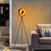 Cosylux Industrial Tripod Floor Lamp For Living Room, Modern Satellite Tall Standing Lamps For Bedrooms Black Gold (No Bulbs)