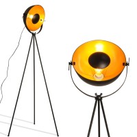 Cosylux Industrial Tripod Floor Lamp For Living Room, Modern Satellite Tall Standing Lamps For Bedrooms Black Gold (No Bulbs)