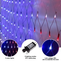 American Flag Lights With 390 Super Bright Led And 8 Fantastic Modes, Waterproof Flag Net Light Of The United States, Hanging Ornaments For Christmas Party Independence Day, Memorial Day, July 4Th