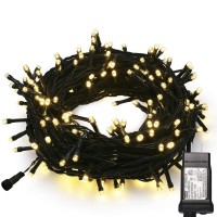 Mygoto 33Ft 100 Leds String Lights Green Wire Waterproof Fairy Lights 8 Modes 30V Ul Certified Plug In Xmas Lights For Home Gar