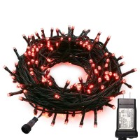 Mygoto 33Ft 100 Leds Halloween String Lights,Green Wire Waterproof Fairy Lights 8 Modes 30V Ul Plug In Xmas Lights For Home, Garden, Wedding, Party, Christmas Decoration Indoor Outdoor (100L Red)