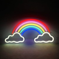 Rainbow Neon Light, Cute Colorful Neon Rainbow Sign, Usb Powered Night Light As Wall Decor For Kids Room, Bedroom, Christmas, Festival, Party (Xl)