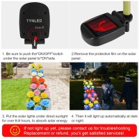 Tynled Outdoor Solar Garden Stake Lights Upgraded Led Solar Powered Light With 6 Rose Flowers Waterproof Solar Decorative Light