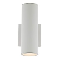 Wac Lighting Ws-W190212-30-Wt Cylinder Led Double Up And Down Indoor Or Outdoor Wall Lighting, 12 Inches, White