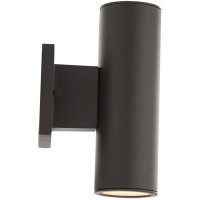 Wac Lighting Ws-W190212-30-Bz Cylinder Led Double Up And Down Indoor Or Outdoor Wall Lighting, 12 Inches, Bronze