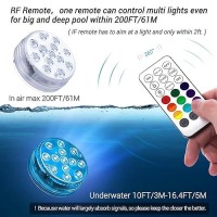 Loftek Submersible Led Lights With Remote Rf 164Ft Remote Range 13 Led Magnets Underwater Led Lights With Suction Cups Ip68 Wa