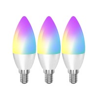 Cmars Led Smart Light Candelabra E12 Bulb Works With Alexa Google Home Ifttt, Dimmable And Rgb Color Changing Light Bulbs (2.4 Ghz Only) 3 Pack