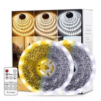 Wobane White Led Strip Lights, Dimmable Led Light Strip Kit, 164Ft Flexible Tape Lights For Bedroom,Kitchen,Under Cabinet,Bright 6500K Daylight, Led Mirror Lighting For Vanity Makeup Dressing Table