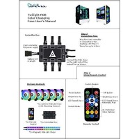 Add style to your system with Apevias 120mm Twilight RGB color changing LED fans With 366 selectable modes you can find the look and style combination thats a fit for you The remote control that comes with the controller allows you to set the color scheme