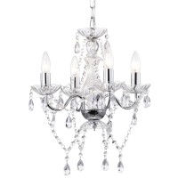 Lalula Chrome Chandelier Mini Crystal Chandelier 4 Light Candle Style Chandelier For Dining Room