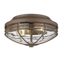 Golden Lighting 9808-Ofm Nb-Sd Seaport Outdoor Flush, Natural Black (Uv)