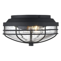 Golden Lighting 9808-Ofm Nb-Sd Seaport Outdoor Flush, Natural Black (Uv)