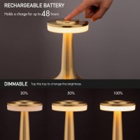 O'Bright Gold LED Table Lamp, Touch Sensor, Rechargeable