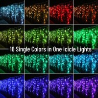 Toodour Christmas Icicle Lights, Rgb Color Changing Icicle Lights With Remote, 360 Led 29.5Ft Window Fairy Lights With 60 Drops, Led Christmas Lights For Home, Garden, Outdoor Christmas Decorations