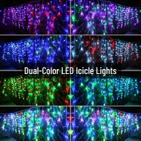 Toodour Christmas Icicle Lights, Rgb Color Changing Icicle Lights With Remote, 360 Led 29.5Ft Window Fairy Lights With 60 Drops, Led Christmas Lights For Home, Garden, Outdoor Christmas Decorations