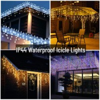 Toodour Christmas Icicle Lights, Rgb Color Changing Icicle Lights With Remote, 360 Led 29.5Ft Window Fairy Lights With 60 Drops, Led Christmas Lights For Home, Garden, Outdoor Christmas Decorations