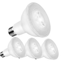 Kenescalr Par30 Led Long Neck Flood Light Bulbs, 5000K Daylight White Dimmable Spotlight, 12W=75W Halogen, 1200Lm E26 Base 40 Degree, Indoor/Outdoor, 4 Pack